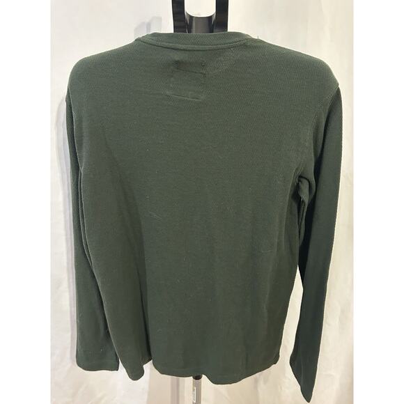 St. John's Bay Green size L Waffle Knit Long Sleeve Shirt - Picture 2 of 3